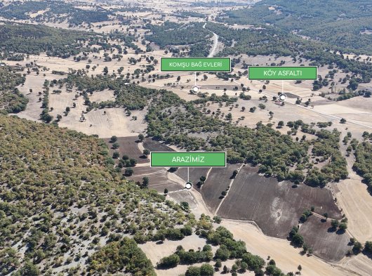 Kütahya Merkez Akoluk Köyünde 2008 m² Fırsat Arazi