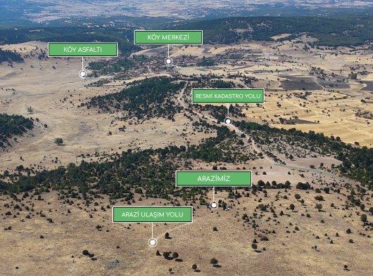 Kütahya Merkez Akoluk Köyünde 3556 m² Fırsat Arazi